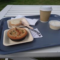 Coffee and tarts for fika at Glutenfria Paradiset in Ystad