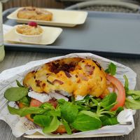 Focaccia with vegan feta cheese at Glutenfria Paradiset in Ystad