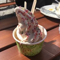 Vegan soft icecream with really good sprinkles! at Glutenfria Paradiset in Ystad