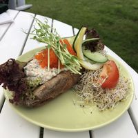 Baguette med skagenröra  at Glutenfria Paradiset in Ystad