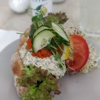 Baguette with vegan skagen at Glutenfria Paradiset in Ystad