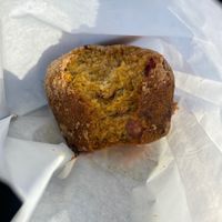 Vegan cranberry pumpkin muffin!! 🧡  at Linnaea's Cafe in San Luis Obispo