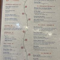 Food menu  at Linnaea's Cafe in San Luis Obispo