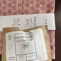 Shampoo and soap wrappers   at Terra Lova in Paris