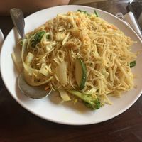 Indian noodles with vegetables in coconut curry  at Red Lotus Chinese Restaurant in West Yellowstone