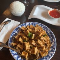 Tofu in bean curd at Red Lotus Chinese Restaurant in West Yellowstone