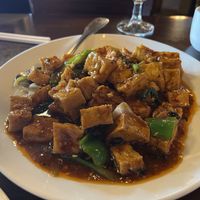 Tofu with black bean sauce (spicy, our favorite) 😍  at Red Lotus Chinese Restaurant in West Yellowstone