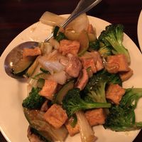 Tofu Family serve with rice  at Red Lotus Chinese Restaurant in West Yellowstone