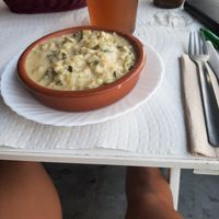Zucchine e cipolle cotte in latte di mandorle at Obrador La Osa in Sevilla