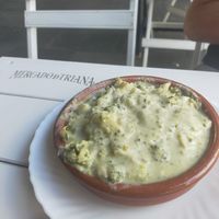 Brocoli in almond cream at Obrador La Osa in Sevilla