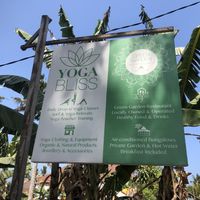 Sign on road  at Green Garden in Lembongan