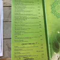 Breakfast menu at Green Garden in Lembongan