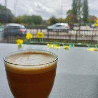 Coffee in the window 🪟 at Glazed in Newcastle Upon Tyne