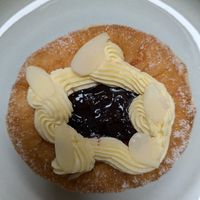 Lemon and blackcurrant donut at Glazed in Newcastle Upon Tyne