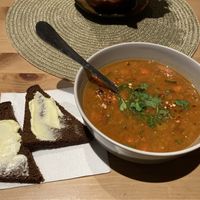 Lentil soup  at Purée Health Bar in Tallinn