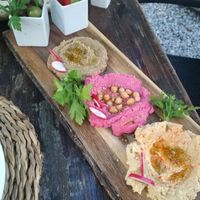 Humus platter at Natural Pau in Ibiza