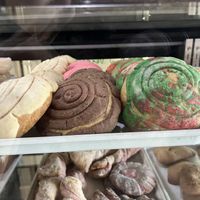 Delicious fresh conchas in all the flavors 💕  at Delicias Bakery in Los Angeles