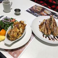 Crepe hot pocket and tofu scramble  at Yoolkies in Dollard-des-ormeaux