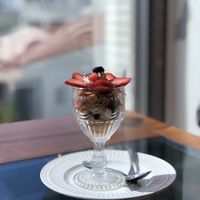 Strawberry parfait at Raku Robi Kitchen in Naha
