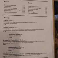 Menu 2020 januari at Koffie Leute Brauhaus in Utrecht