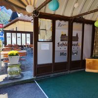 Outdoor seating at Schlössle Mahal in Vaduz