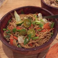 Fried vegetarian noodle  at Monkey Business in San Juan Siquijor
