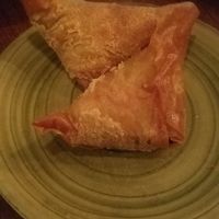 Chickpea filo triangles at The Real Greek - Old Spitalfields Market in East London