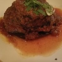 Grilled aubergine at The Real Greek - Old Spitalfields Market in East London