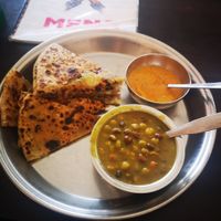 Paratha set (+curd, but not on photo) at Spice Nepal in Pokhara
