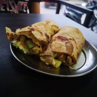 Veg roll. Good but weird. It had veg, but also chili sauce and banana. at Spice Nepal in Pokhara