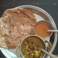 Paratha tarkari set at Spice Nepal in Pokhara