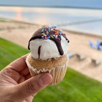 Cherry Sundae cupcake. 🍒 Yum!   at Third Coast Bakery in Traverse City