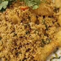 Cereal eggplant at New Fut Kai Vegetarian 新佛界素食 in Central Singapore