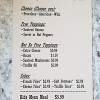 Menu  at Southern Tier Cheesesteak Company in Binghamton