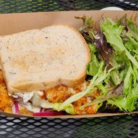 Cauliflower sandwich with BBQ sauce option at goodbeet in Ocean City