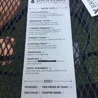Brunch menu at goodbeet in Ocean City