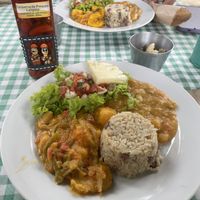 Baião de 2, pirão e moqueca de banana da terra! 😋   at Papoula in Joao Pessoa