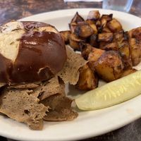 Beefless Weck with home fries   at Betty's in Buffalo