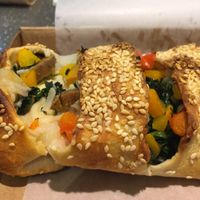Yummy veggie filled vegan Stromboli  at Kustom Pizza & Subs in Wheaton