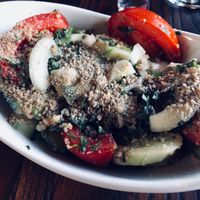 Cucumber & Tomato Salad with Walnuts  at Cafe Panorama in Mestia