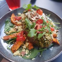 Stuffed eggplant at Cafe Mutin in Geneva