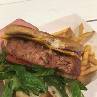 Wonderful vegan burger! at Picnic Beach in Gulf Shores