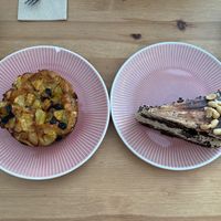 Apple tart and peanut chocolate cake  at Ausnahmsweise in Vienna