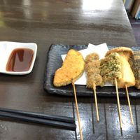 Kushi Katsu fried veggies on skewers  at Matsuri in Osaka