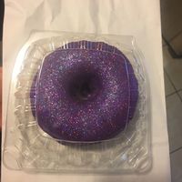 The famous “Selena” doughnut. Also named the Biddy Biddy Bom Bom (not a vegan but nice to look at) at Donas in Downey