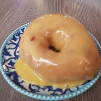 Passion fruit glazing at Daddy Donut x Churros Cartel in The Hague