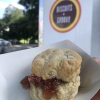 Biscuit and jam at Biscuits + Groovy - Food Trailer Barton Springs in Austin