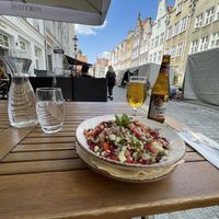 Moroccan Bulgar Salad with Pomegranate in Lime Mint Dressing. A perfect light lunchtime me😄No Alicja over lunchtime so I’ll be back for dinner 🤣🤣🤣  at Manna 68 in Gdansk