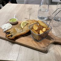 “Fish and chips” very oily and bland  at Manna 68 in Gdansk