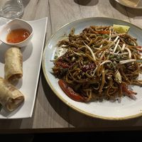 Chow Mein and Thai spring rolls  at Manna 68 in Gdansk